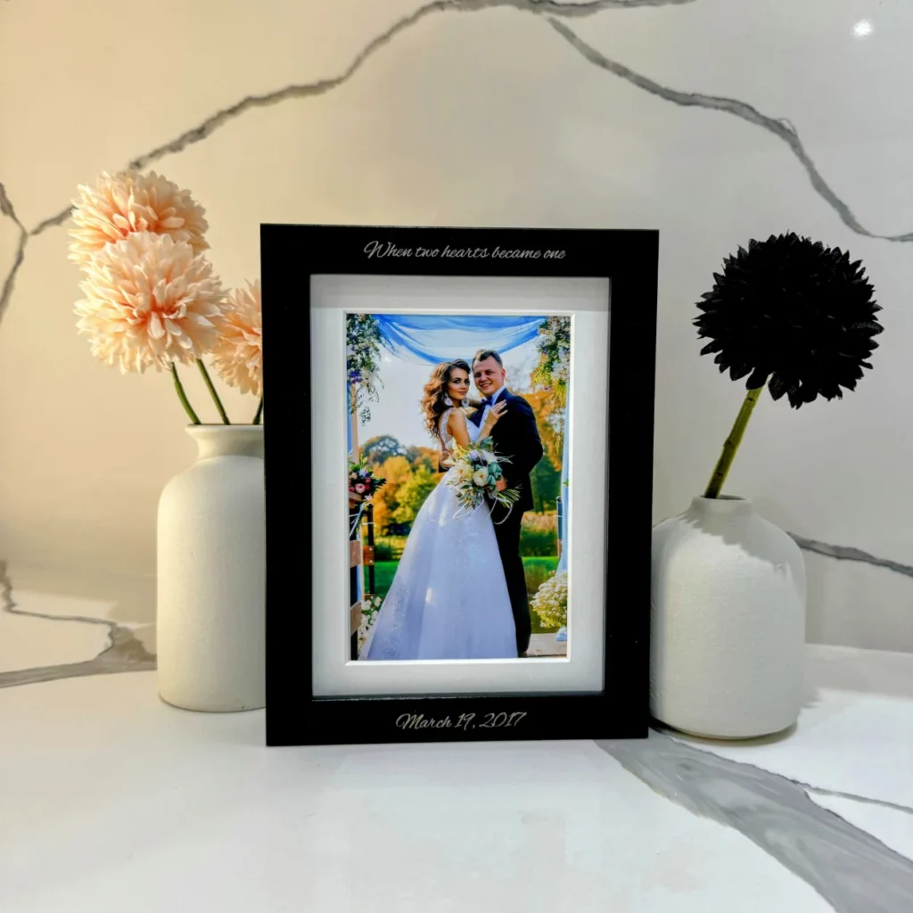 Personalized Photo Frame with Custom Laser Engraving for Displaying Cherished Memories
