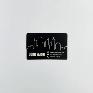 Personalized Black Metal Card with Custom Laser Engraving for Business, ID, or Wallet Insert Keepsake