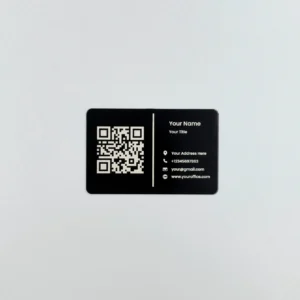 Personalized Black Metal Card with Custom Laser Engraving for Business, ID, or Wallet Insert Keepsake