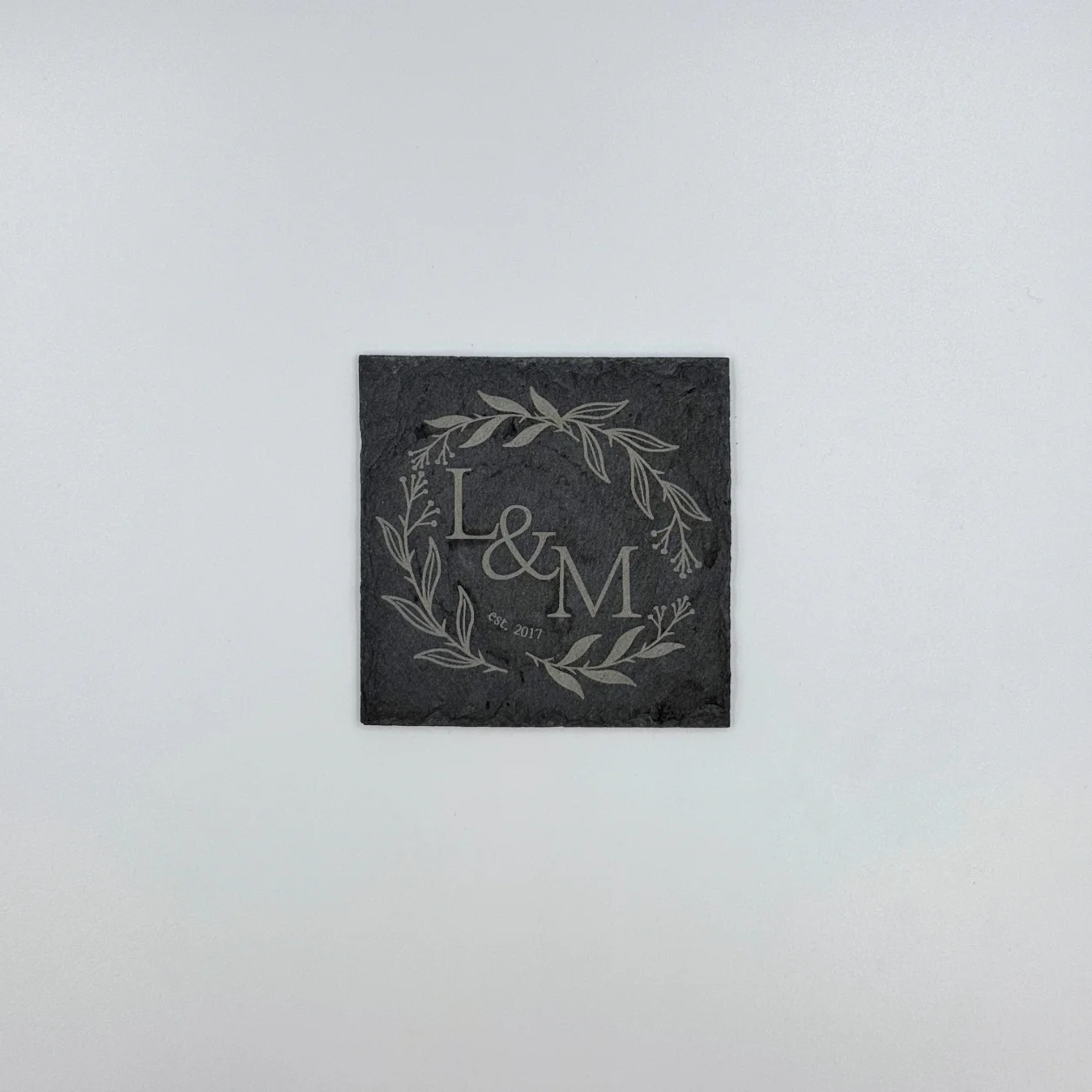 Personalized Slate Coasters Set with Custom Laser Engraving for Elegant Home and Office Decor